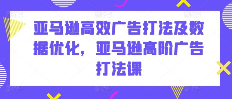亚马逊高效广告打法及数据优化，亚马逊高阶广告打法课-优优云网创