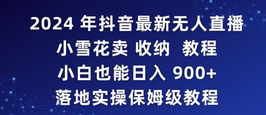 2024年抖音最新无人直播小雪花卖收纳教程，小白也能日入900+落地实操保姆级教程【揭秘】-优优云网创