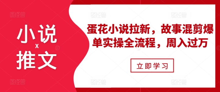 小说推文之蛋花小说拉新，故事混剪爆单实操全流程，周入过万-优优云网创