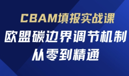 CBAM填报实战课，欧盟碳边界调节机制，从零到精通-优优云网创