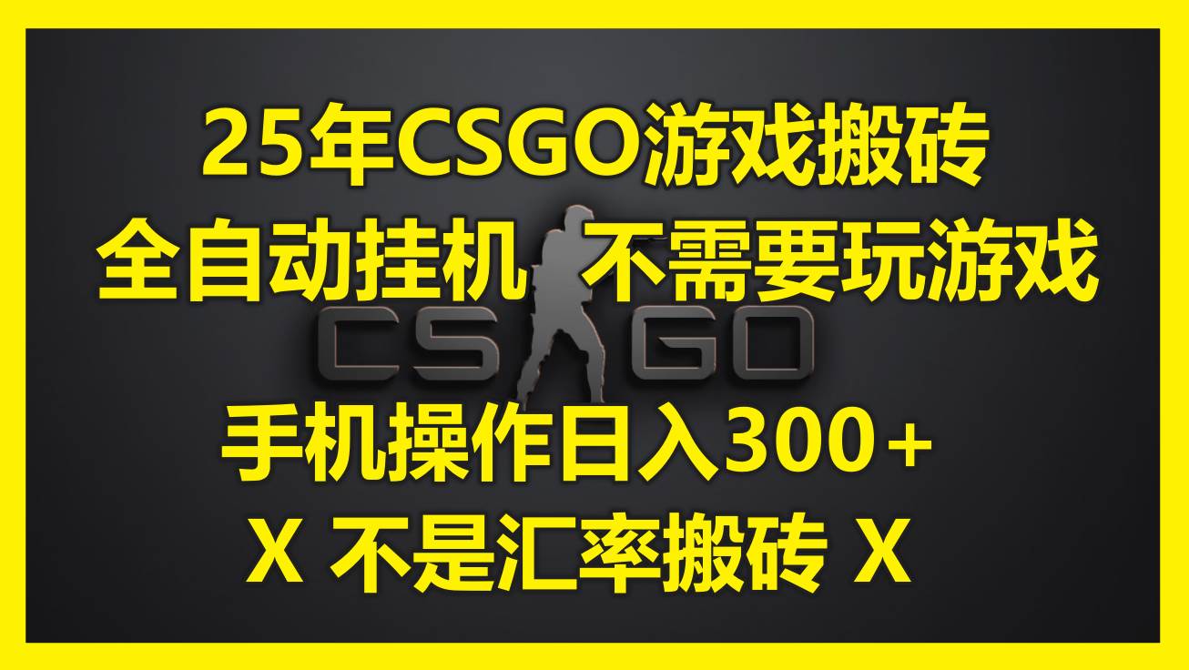 （14902期）25年CSGO游戏搬砖，全自动挂机，不需要玩游戏，手机操作日入300+。(不…-优优云网创