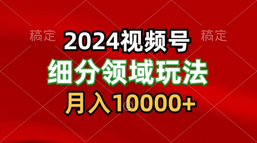 2024视频号分成计划细分领域玩法，每天5分钟，月入1W+-优优云网创